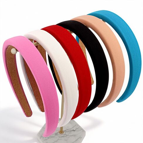 6 قطع من عصابات الرأس العصرية للنساء من TODDER، عصابات رأس واسعة غير قابلة للانزلاق، إكسسوارات شعر بلون سادة للفتيات والنساء للرياضة والحفلات والحياة اليومية in Kuwait