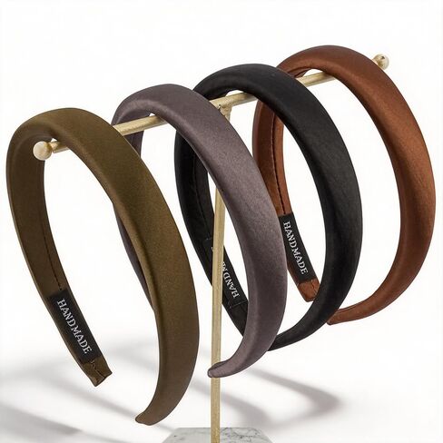 TODDER 4 قطع عصابات رأس مخملية للنساء والفتيات، من الساتان الناعم السميك عصابات رأس أنيقة لحفلات اليوجا والحياة اليومية أسود بني أزرق أرجواني in Kuwait