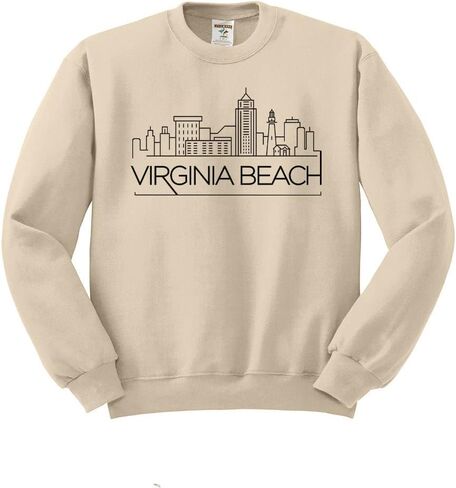 TeesAndTankYou Skyline Virginia Beach Sweatshirt Unisex in Saudi Arabia