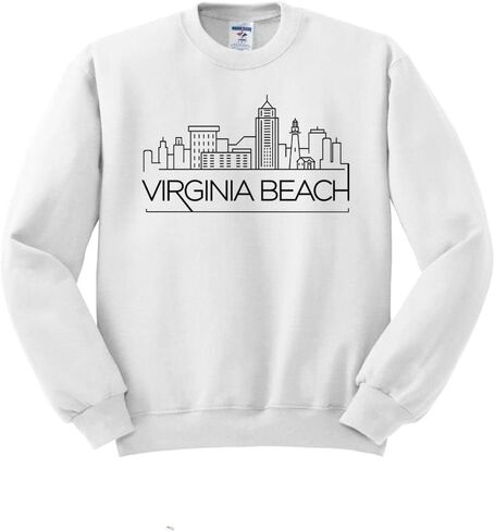 TeesAndTankYou Skyline Virginia Beach Sweatshirt Unisex in Saudi Arabia