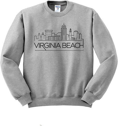 TeesAndTankYou Skyline Virginia Beach Sweatshirt Unisex in Saudi Arabia