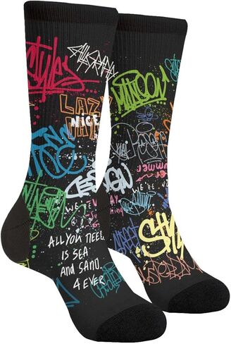جوارب Giinly Graffiti Socks المبتكرة والمضحكة، هدايا مجنونة للرجال والنساء in Kuwait