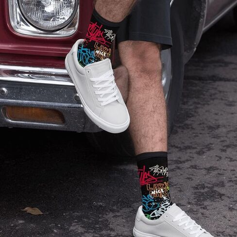 جوارب Giinly Graffiti Socks المبتكرة والمضحكة، هدايا مجنونة للرجال والنساء in Kuwait
