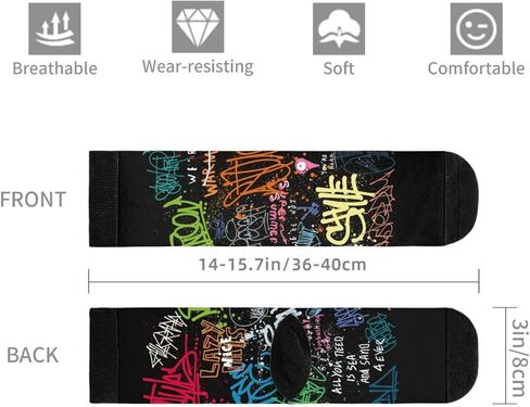 جوارب Giinly Graffiti Socks المبتكرة والمضحكة، هدايا مجنونة للرجال والنساء in Kuwait