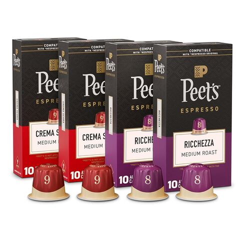 Peet's Coffee, Medium Roast Espresso Capsules, Compatible with Nespresso Original Machine, 100% Arabica Coffee - Crema Scura Intensity 9, 100 Count (10 Boxes of 10 Espresso Capsules) in Saudi Arabia