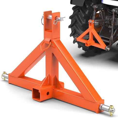3 Point Trailer Hitch with 2" Receiver Quick Hitch Compatible with Category 1 Tractors, Heavy Duty 3pt Towing Hitch Tractor Drawbar Hitch Adapter for BX, Kubota, John Deere, NorTrac, Kioti(Orange) in Saudi Arabia