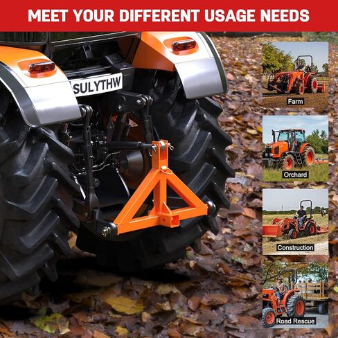 3 Point Trailer Hitch with 2" Receiver Quick Hitch Compatible with Category 1 Tractors, Heavy Duty 3pt Towing Hitch Tractor Drawbar Hitch Adapter for BX, Kubota, John Deere, NorTrac, Kioti(Orange) in Saudi Arabia