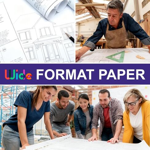 ورق تنسيق عريض مقاس 24 بوصة × 150 قدمًا، 2 بوصة، ورق رسم أبيض CAD السندات 2 لفات in Kuwait