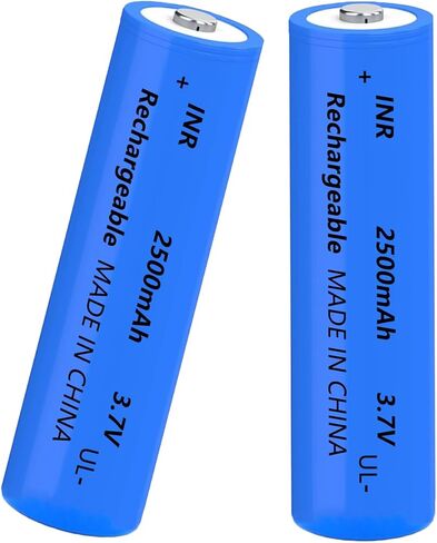 بطارية بديلة 18650 بطارية قابلة للشحن 3.7 فولت بطارية أصلية 18650 بطارية مصباح يدوي عالية السعة للمصابيح الأمامية وأجراس الأبواب. أزرق in Kuwait