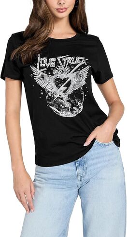 Guess Women's Eco Short Sleeve Love Struck Easy Tee in Saudi Arabia