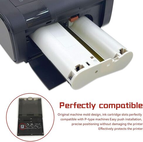 حبر وورق ملون KP-108IN متوافق مع حبر وورق Canon Selphy CP1500 CP1300، KP 108IN KP108IN لـ Canon Selphy CP1200 CP910 CP740، 3 أشرطة و108 ورقة صور مقاس 4×6 in Kuwait