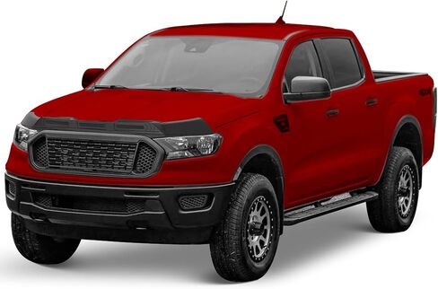 Hooke Road Ranger Hood Protector Bug Deflector Stone Guard with Amber Lights Compatible with Ford Ranger 2019 2020 2021 2022 2023 in Saudi Arabia