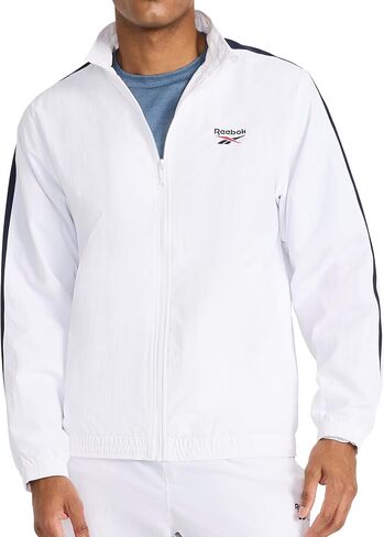 Reebok Men's Ri Cross Check Woven Jacket, Standard Fit, Lightweight Nylon Fabric in Saudi Arabia