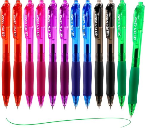 أقلام جل عادية 0.5 مم، 8 عبوات قابلة للسحب، أقلام حبر سوداء وزرقاء وحمراء ذات نقاط دقيقة، كتابة سلسة سريعة الجفاف، لا تنزف لتدوين الملاحظات اليومية، لوازم مكتب المدرسة المنزلية in Kuwait