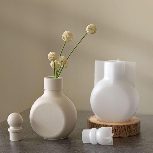 Leldlla الراتنج زهرية قالب عباد الشمس سيليكون قوالب لراتنجات الايبوكسي جولة قالب صب زهرة مجففة DIY بها بنفسك زهرة قلم رصاص حامل فرشاة ديكور المنزل والمكتب in Kuwait