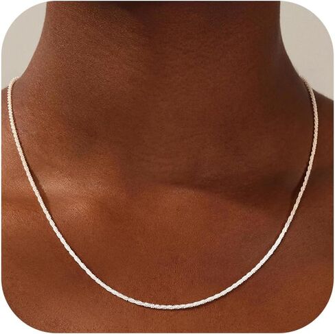 925 Sterling Silver Chain Necklace for Women - 2mm/3mm Italian Chain Necklace Dainty Jewelry Gifts for Women Mom Girlfriend 16/18/20/22 Inch in Saudi Arabia