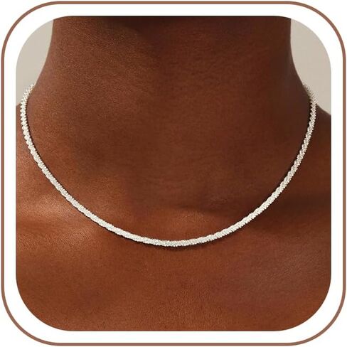 925 Sterling Silver Chain Necklace for Women - 2mm/3mm Italian Chain Necklace Dainty Jewelry Gifts for Women Mom Girlfriend 16/18/20/22 Inch in Saudi Arabia