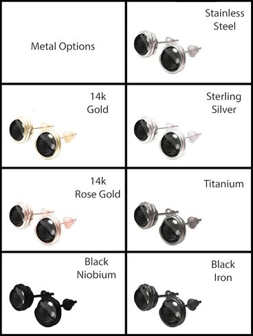 Blue Green Azurite 6mm Post Earrings in Black Iron, Titanium, Steel, Sterling Silver,14K Rose Gold or 14k Gold Wire (Handmade), Birthstone Jewelry, Real Gemstone bead in Saudi Arabia