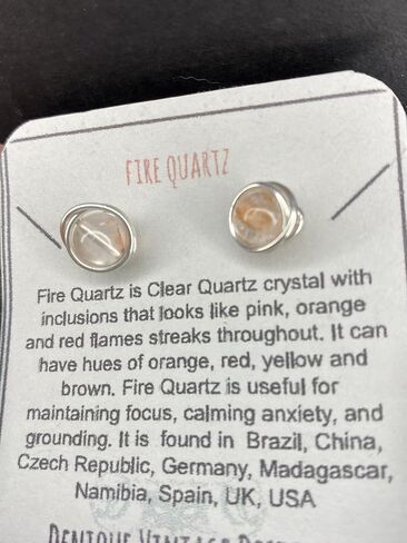 Fire Quartz (Hematoid Quartz) 6mm Post Earrings in Black Iron, Titanium, Steel, Sterling Silver,14K Rose Gold or 14k Gold Wire (Handmade), Birthstone Jewelry, Real Gemstone bead in Saudi Arabia