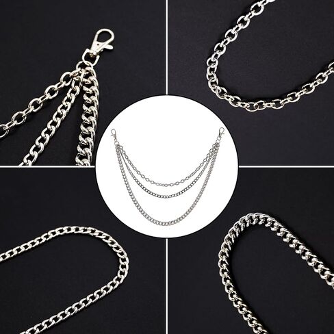 معدن الحديد السراويل سلسلة محفظة سلسلة 3-طبقة الجينز سلسلة الهيب هوب الشرير القوطي السراويل اكسسوارات ل Egirl & Eboy النساء والرجال حزام جيب سلسلة in Kuwait