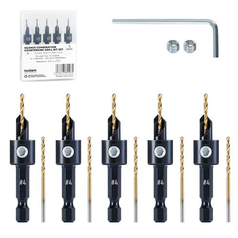 toolant Silence Combination Countersink Drill Bits, #4, 3pack, High-Speed Steel Counter Sink Drill Bit for US Wood Screw in Saudi Arabia