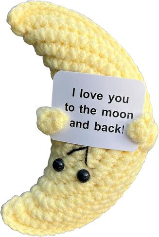 هدايا القمر الدعم العاطفي للرجال والنساء، لطيف إيجابي الكروشيه الكروشيه القمر القطيفة ديكور المنزل in Kuwait