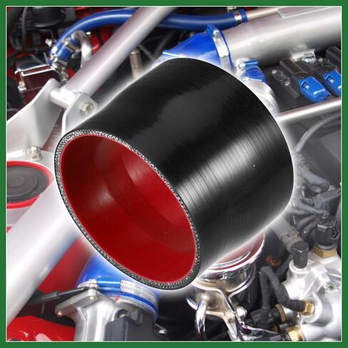 Motoforti 95-102mm 3.7"-4" ID مستقيم سيليكون المخفض خرطوم سيليكون خرطوم مقرنة المبرد أنبوب أسود لأنابيب مدخل المبرد الداخلي للسيارة طويلة الأمد in Saudi Arabia
