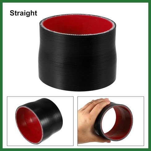 Motoforti 95-102mm 3.7"-4" ID مستقيم سيليكون المخفض خرطوم سيليكون خرطوم مقرنة المبرد أنبوب أسود لأنابيب مدخل المبرد الداخلي للسيارة طويلة الأمد in Saudi Arabia