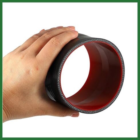 Motoforti 95-102mm 3.7"-4" ID مستقيم سيليكون المخفض خرطوم سيليكون خرطوم مقرنة المبرد أنبوب أسود لأنابيب مدخل المبرد الداخلي للسيارة طويلة الأمد in Saudi Arabia