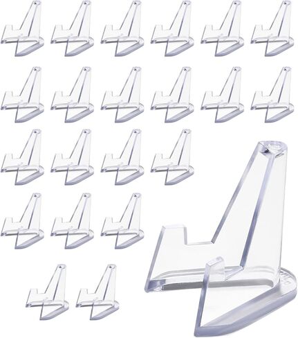 20 Pack Mini Clear Acrylic Easel Display Stands - Durable Display Holders for Coins, Card, Medals, and Collectibles - 1.4 Inch Tall in Saudi Arabia