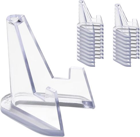 20 Pack Mini Clear Acrylic Easel Display Stands - Durable Display Holders for Coins, Card, Medals, and Collectibles - 1.4 Inch Tall in Saudi Arabia