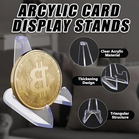 20 Pack Mini Clear Acrylic Easel Display Stands - Durable Display Holders for Coins, Card, Medals, and Collectibles - 1.4 Inch Tall in Saudi Arabia