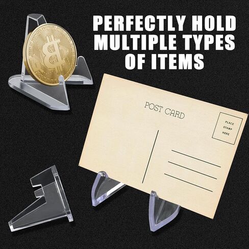 20 Pack Mini Clear Acrylic Easel Display Stands - Durable Display Holders for Coins, Card, Medals, and Collectibles - 1.4 Inch Tall in Saudi Arabia