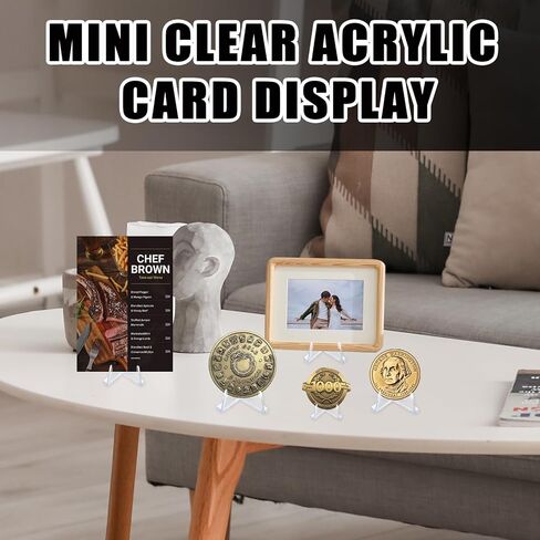 20 Pack Mini Clear Acrylic Easel Display Stands - Durable Display Holders for Coins, Card, Medals, and Collectibles - 1.4 Inch Tall in Saudi Arabia