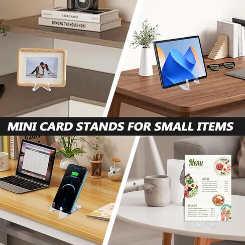 20 Pack Mini Clear Acrylic Easel Display Stands - Durable Display Holders for Coins, Card, Medals, and Collectibles - 1.4 Inch Tall in Saudi Arabia