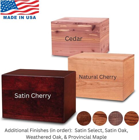 Unforgettable Urns Handcrafted Solid Wood Cremation Urn for Human Ashes Adult, Natural Wood Finish (Weathered Oak, Medium Urn (126 cu. in)) in Saudi Arabia