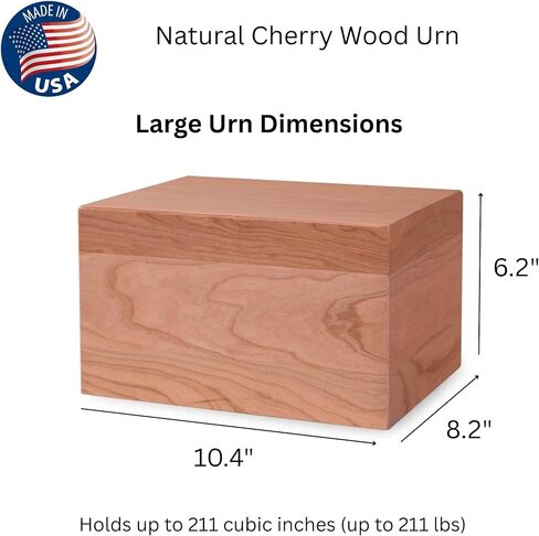 Unforgettable Urns Handcrafted Solid Wood Cremation Urn for Human Ashes Adult, Natural Wood Finish (Weathered Oak, Medium Urn (126 cu. in)) in Saudi Arabia