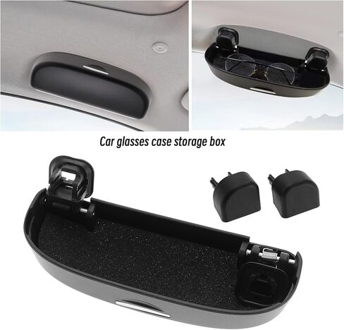 حافظة نظارات شمسية SING F LTD مع أدوات تركيب متوافقة مع Toyota CHR، Corolla، RAV4، Yaris، Camry Car النظارات الشمسية منظم صندوق تخزين الملحقات الداخلية باللون الأسود in Kuwait