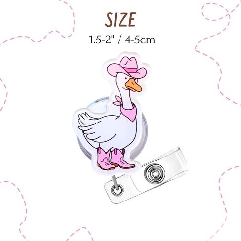 9PC Girly Silly Goose Badge Reels Fun Funny Certified Cowgirl Cute Pink Bow Duck Juice On The Loose Decorative ID Name Retractable Holder Nurse Essentials Bulk Gift for Teachers Nursing Students in Saudi Arabia