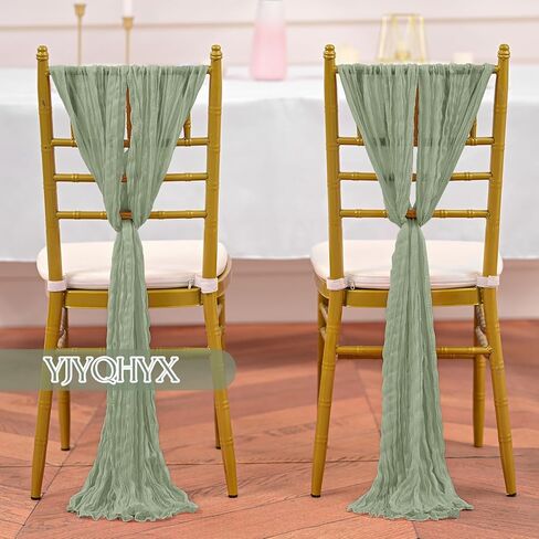 30 قطعة من أوشاح الكراسي المصنوعة من القماش القطني الأخضر، مقاس 40.64 × 108 بوصة، أوشاح مصممة بأغطية كراسي عالمية لحفلات الزفاف الريفية وحفلات الفنادق والممرات لتزيين المطبخ المنزلي in Kuwait