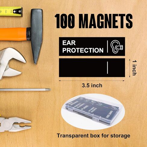 100pcs Magnetic Toolbox Labels 3.5x1Inch Magnetic Tool Box Organizer Label - 90 Pre-Printed & 10 Blank Tool Chest Organization Tags Toolbox Organizer Emblems Fits All Brand Steel Cabinet Tool Drawer in Kuwait