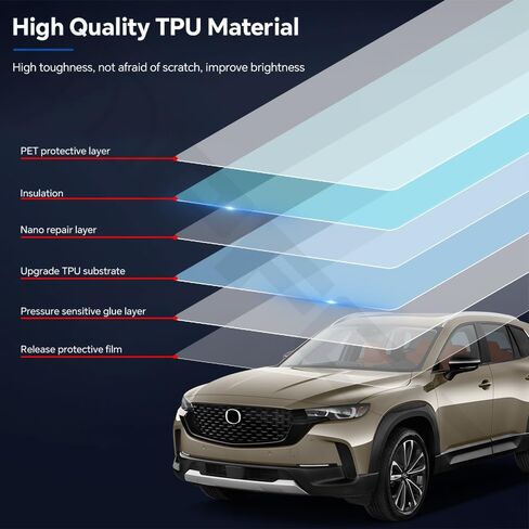 لمازدا CX-50 2023-2025 Precut 8.5 Mil Clear TPU PPF طقم طبقة حماية طلاء للسيارة الكاملة، مضاد للخدش مقاوم للماء للشفاء الذاتي لسيارة Mazda CX-50 PPF Film، ملحقات الحماية الخارجية in Kuwait