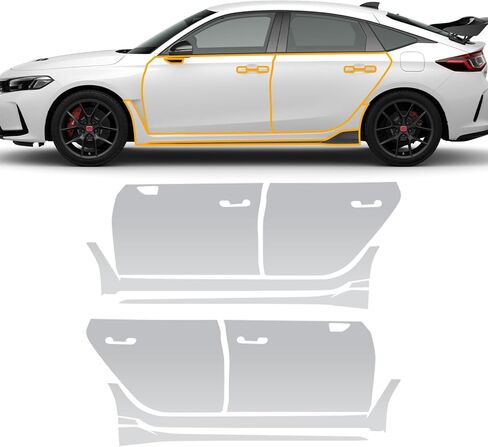 for Honda Civic Type R 2023 2024 Full Coverage Front Bumper+ Hood Fender Clear TPU PPF Paint Protective Film Kit, Scratch-Resistant Waterproof High Gloss PPF Film for Car Protective Accessories in Saudi Arabia