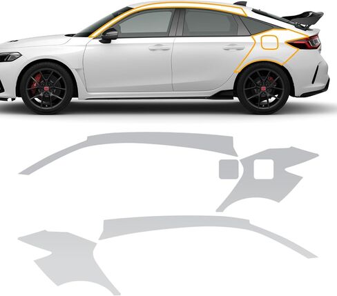 for Honda Civic Type R 2023 2024 Full Coverage Front Bumper+ Hood Fender Clear TPU PPF Paint Protective Film Kit, Scratch-Resistant Waterproof High Gloss PPF Film for Car Protective Accessories in Saudi Arabia