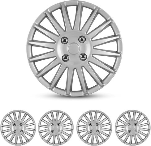 ROXX 4Pcs Set 14inch Universal Wheel Rim Cover Hubcaps Replacement (Only Fit for Iron Hub), ABS Material Snap On Car Truck SUV Hub Cap (5019,Lacquer) in Kuwait
