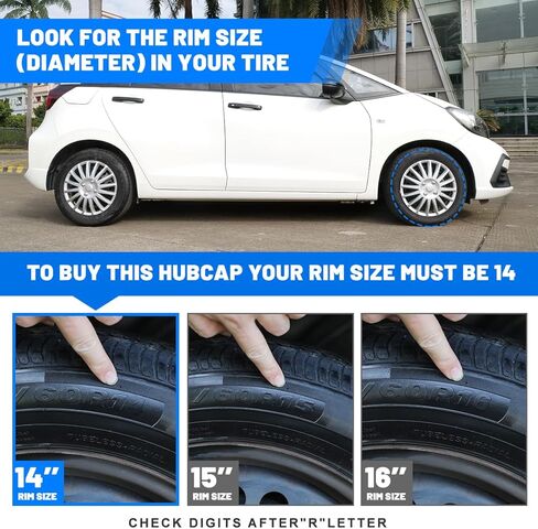 ROXX 4Pcs Set 14inch Universal Wheel Rim Cover Hubcaps Replacement (Only Fit for Iron Hub), ABS Material Snap On Car Truck SUV Hub Cap (5019,Lacquer) in Kuwait