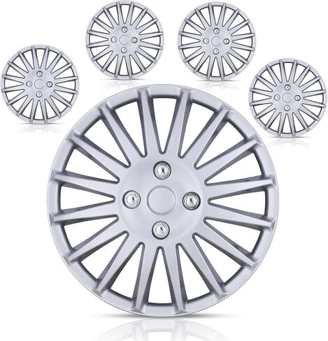ROXX 4Pcs Set 14inch Universal Wheel Rim Cover Hubcaps Replacement (Only Fit for Iron Hub), ABS Material Snap On Car Truck SUV Hub Cap (5019,Lacquer) in Kuwait
