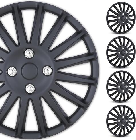 ROXX 4Pcs Set 14inch Universal Wheel Rim Cover Hubcaps Replacement (Only Fit for Iron Hub), ABS Material Snap On Car Truck SUV Hub Cap (5019,Lacquer) in Kuwait