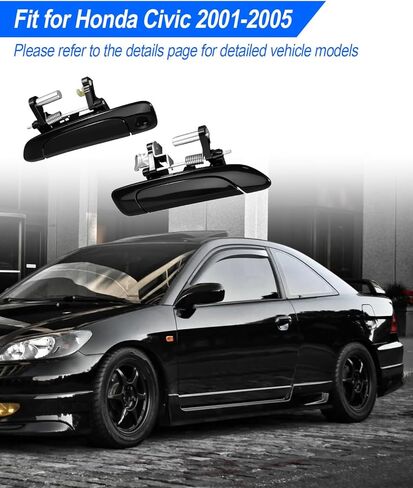 Exterior Door Handles Fit for Honda Civic 2001 2002 2003 2004 2005, Replace 72140S5DA02 72180S5DA02 72640S5DA01 72680S5DA0, 4 Set—Front Driver, Front Passenger, Rear Driver, Rear Passenger in Kuwait