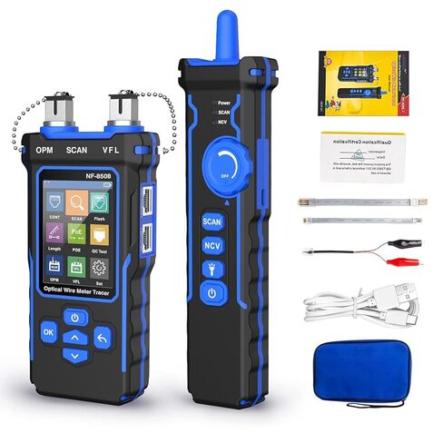 NF-8508 9 in 1 Multifunctional Network Cable Tester Optical Wire Tracer Optical Fiber Power Meter NCV Function Li-ion Battery USB Charge LED Light in Kuwait